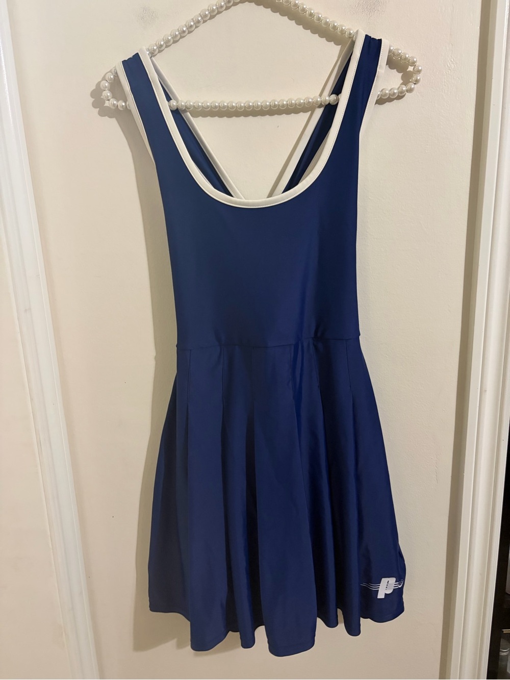 Prince Navy Blue K women One-Piece Tennis Dress with White Trim
